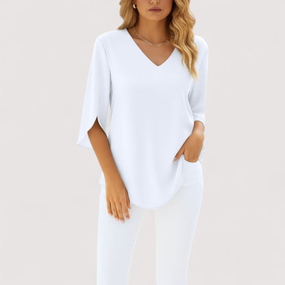 Mia | V-Ausschnitt Chic-Bluse