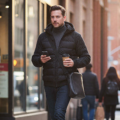 Kalen | Wattierte Herrenjacke mit Kapuze