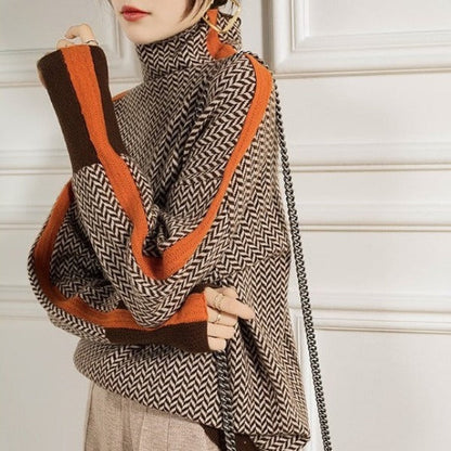 Lyvra | Rollkragenpullover mit Kontraststreifen