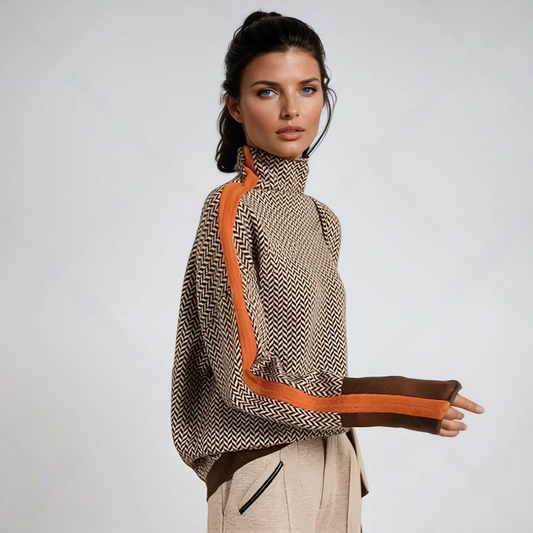 Lyvra | Rollkragenpullover mit Kontraststreifen