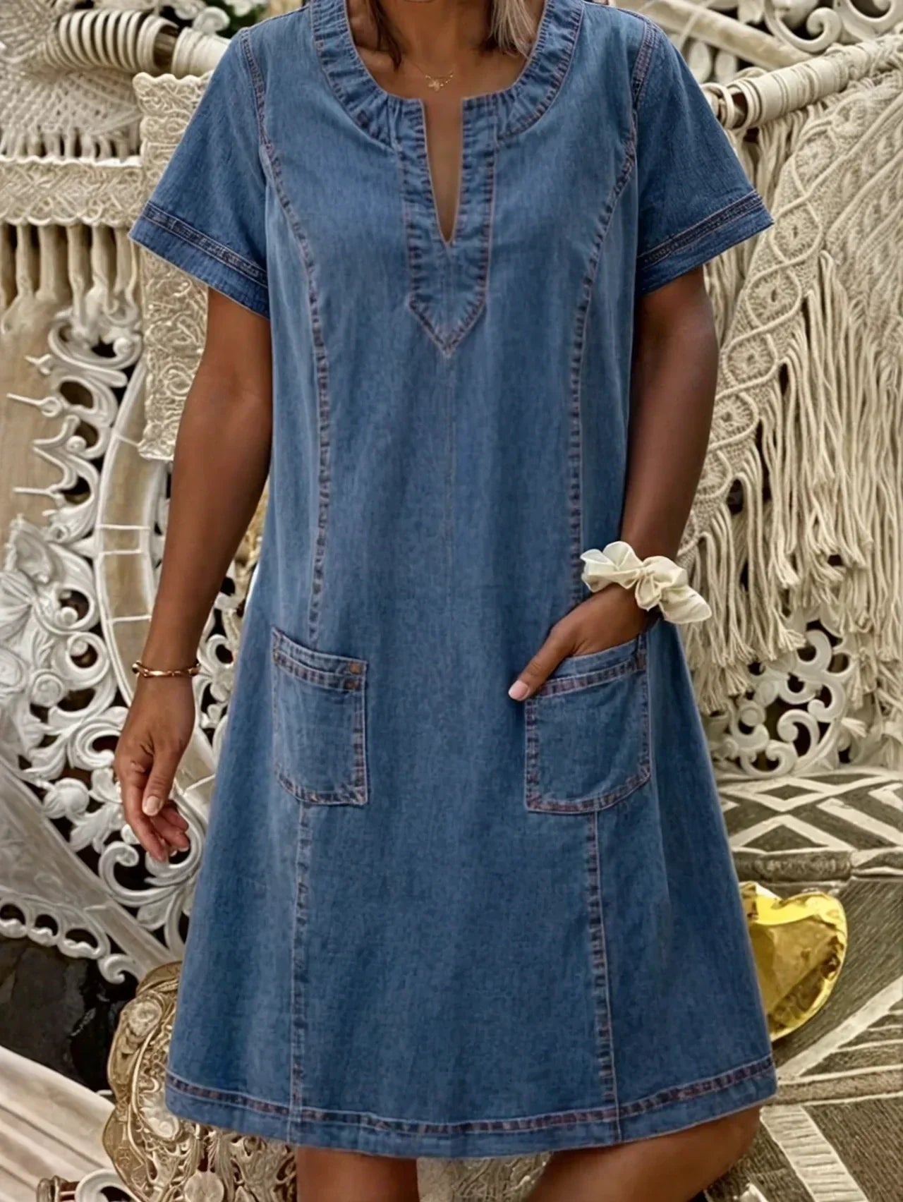 Selena | Weiches Denim-Kleid