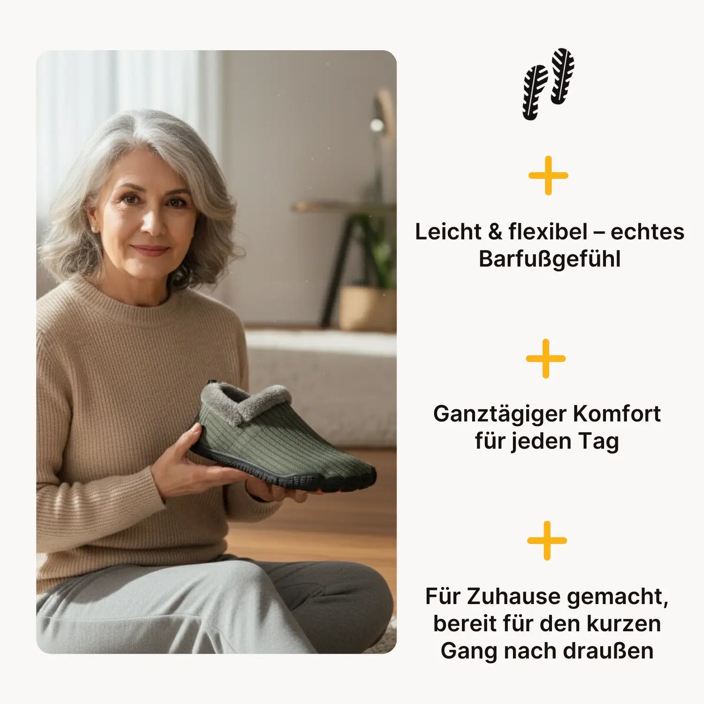 Natuvo | Ultrawarme Barfuß-Hausschuhe mit Anti-Rutsch-Sohle & Kuschel-Fleece