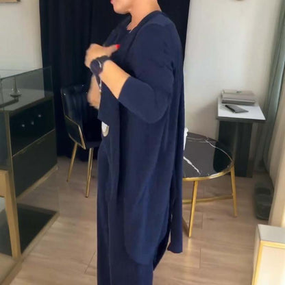 Lunaria | Elegantes 3-teiliges Damen-Set mit Cardigan, Top & Hose